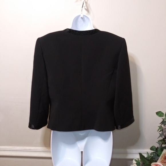 Alex Marie Black Sparkly Sequin Trimmed, Special Occasion/Black Tie Blazer - Picture 7 of 13